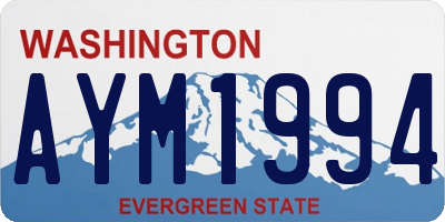 WA license plate AYM1994