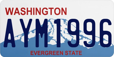 WA license plate AYM1996