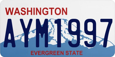 WA license plate AYM1997