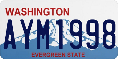WA license plate AYM1998