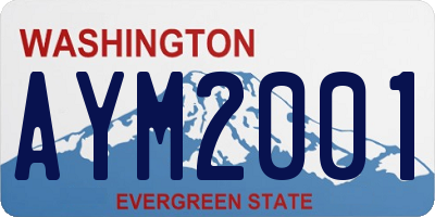 WA license plate AYM2001