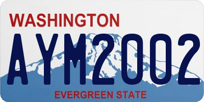 WA license plate AYM2002