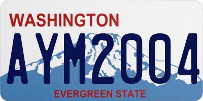 WA license plate AYM2004