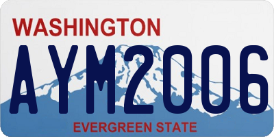 WA license plate AYM2006