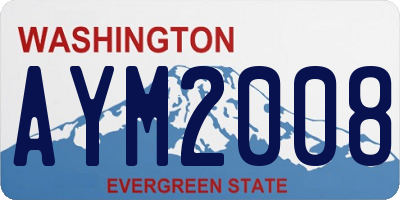 WA license plate AYM2008