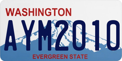 WA license plate AYM2010