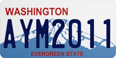 WA license plate AYM2011
