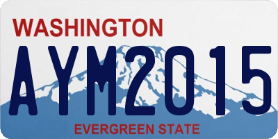 WA license plate AYM2015