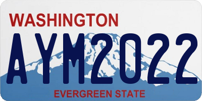 WA license plate AYM2022