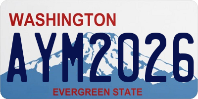 WA license plate AYM2026