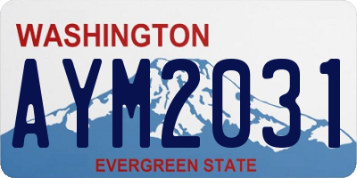 WA license plate AYM2031