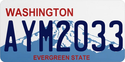 WA license plate AYM2033