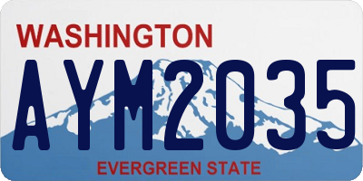 WA license plate AYM2035