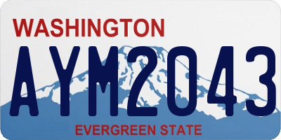 WA license plate AYM2043