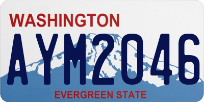 WA license plate AYM2046