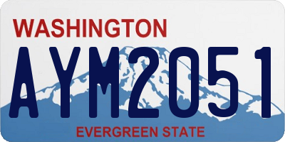 WA license plate AYM2051