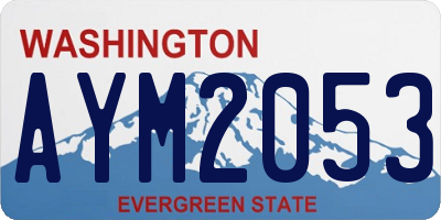 WA license plate AYM2053