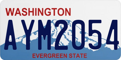 WA license plate AYM2054