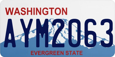 WA license plate AYM2063