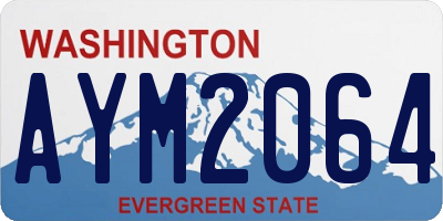 WA license plate AYM2064
