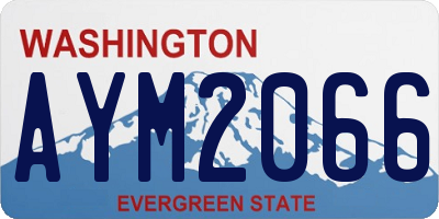 WA license plate AYM2066