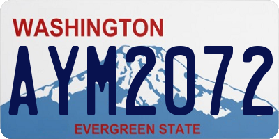 WA license plate AYM2072