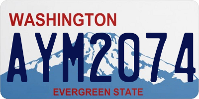 WA license plate AYM2074