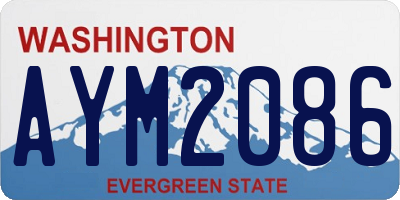 WA license plate AYM2086