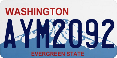 WA license plate AYM2092