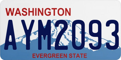 WA license plate AYM2093