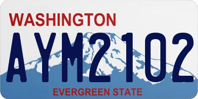 WA license plate AYM2102