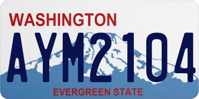 WA license plate AYM2104