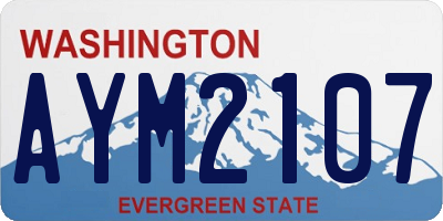 WA license plate AYM2107