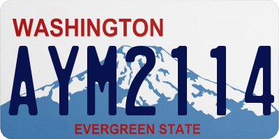 WA license plate AYM2114
