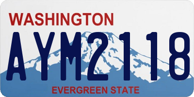 WA license plate AYM2118