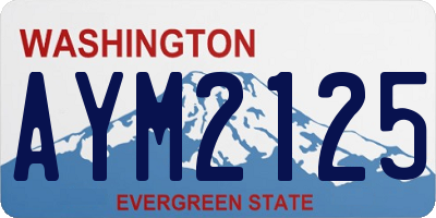WA license plate AYM2125