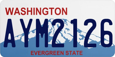 WA license plate AYM2126