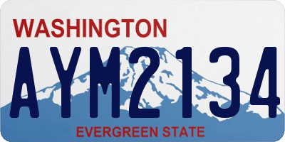 WA license plate AYM2134