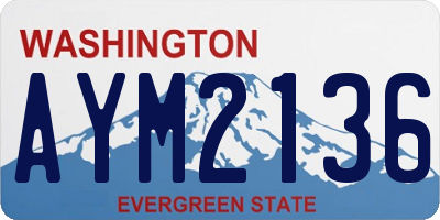 WA license plate AYM2136