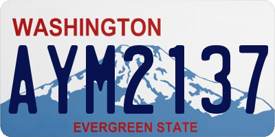 WA license plate AYM2137