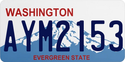 WA license plate AYM2153