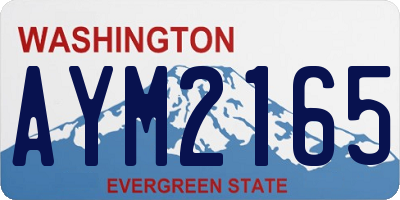 WA license plate AYM2165