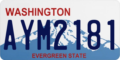 WA license plate AYM2181