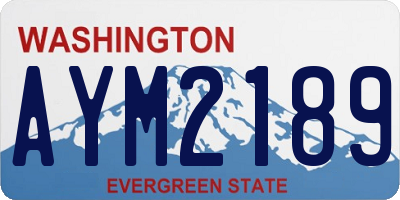 WA license plate AYM2189