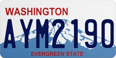 WA license plate AYM2190