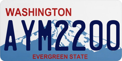 WA license plate AYM2200