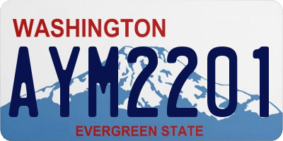 WA license plate AYM2201