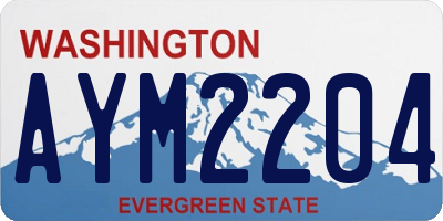WA license plate AYM2204