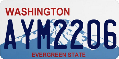 WA license plate AYM2206