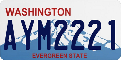 WA license plate AYM2221